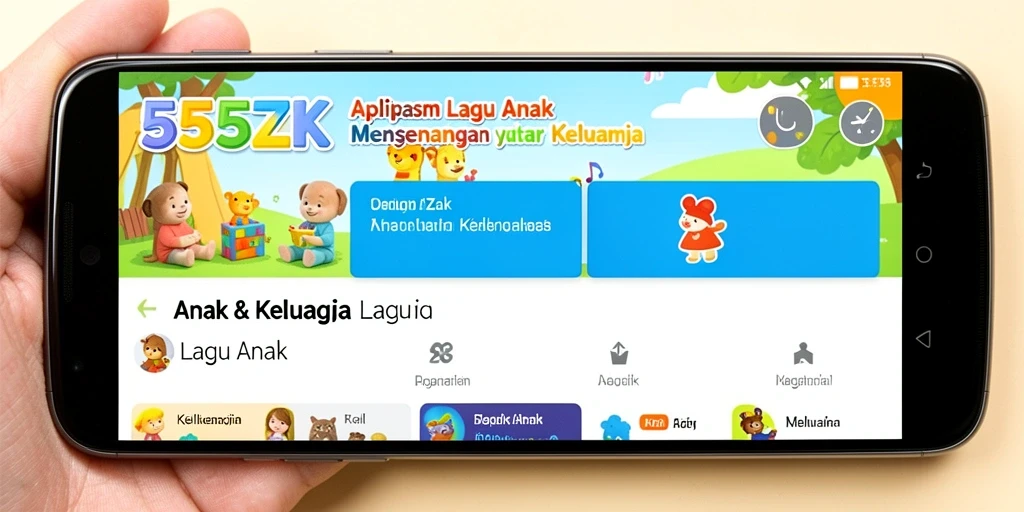 Antarmuka interaktif aplikasi 555ZK untuk lagu anak.