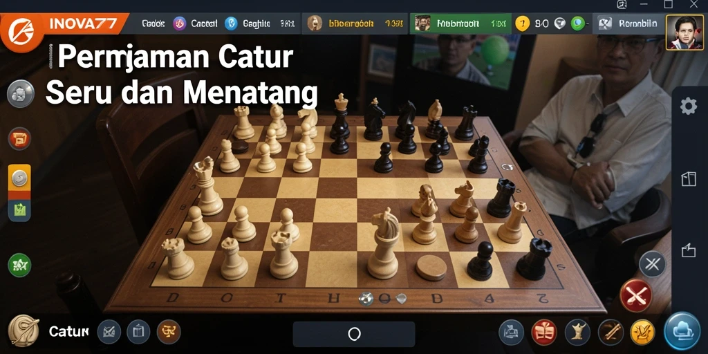 Tampilan antarmuka catur INOVA77 dengan desain modern dan intuitif.