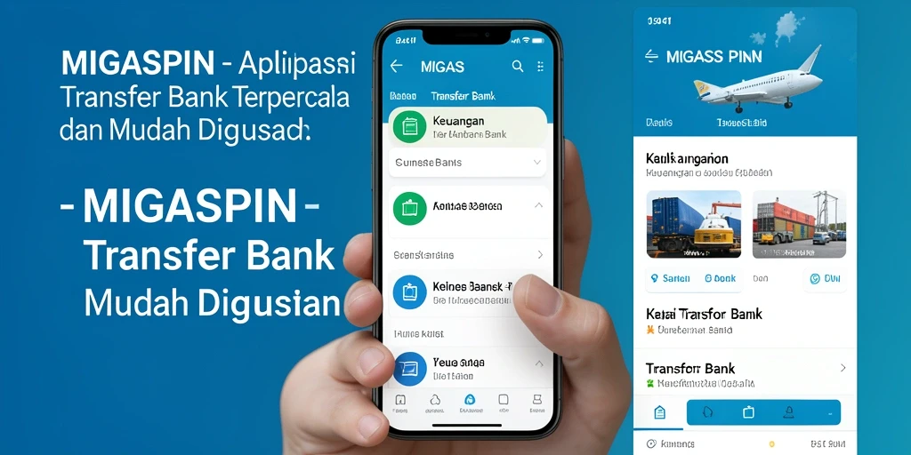 Antarmuka MIGASPIN menampilkan fitur transfer yang efisien dan mudah diakses.
