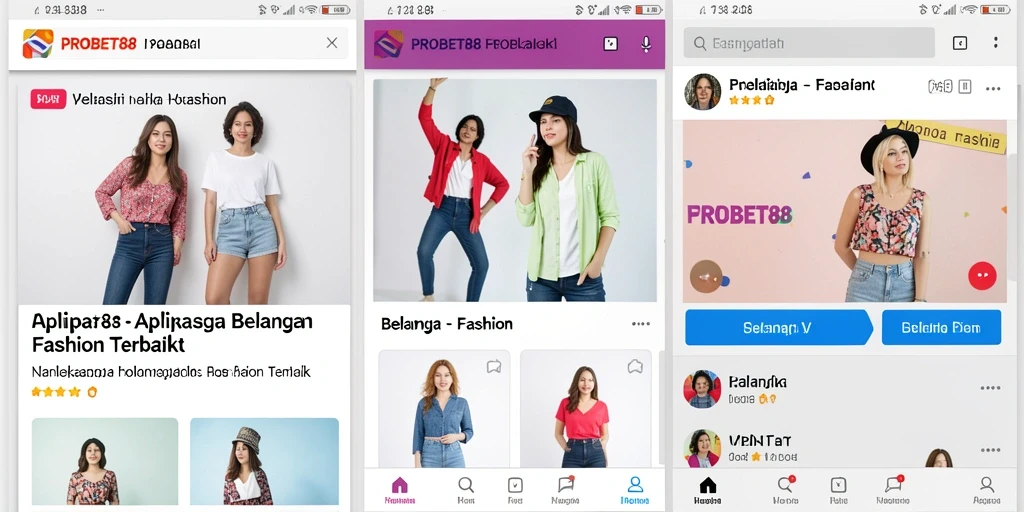 Antarmuka PROBET88 yang menarik dan mudah digunakan untuk belanja fashion.