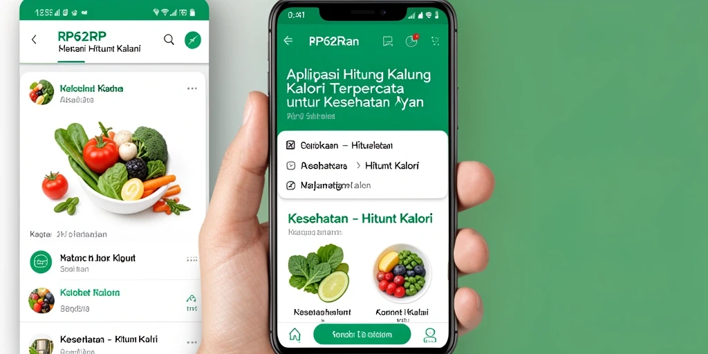 Antarmuka pengguna RP62RP dengan fungsi Hitung Kalori yang intuitif.
