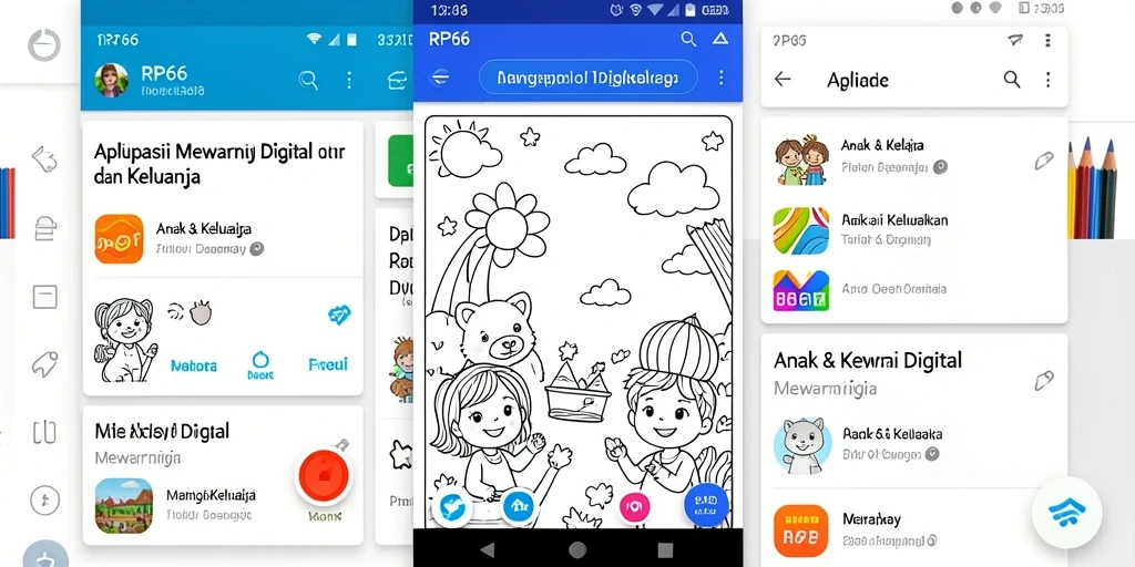 Tampilan antarmuka aplikasi RP66 saat mewarnai digital.