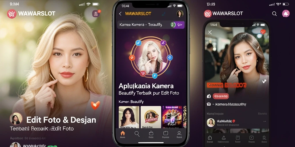 Tampilan utama aplikasi WAWARSLOT dengan fitur edit foto menarik.